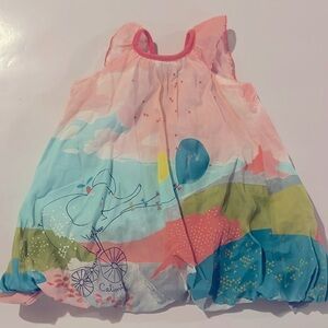 Catimini French Printed Dress- 9-12 months